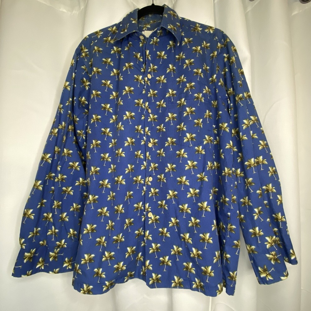 Mamo Howell Vintage Hawaiian Long Sleeve Shirt Men Size XL Made in‎ Hawaii Rare